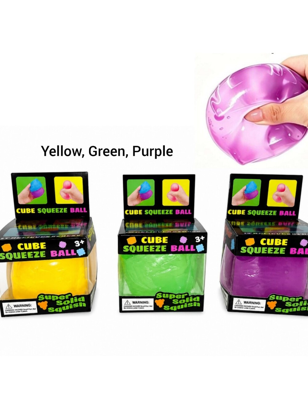 Lot Of 3 Cube Squeeze Balls